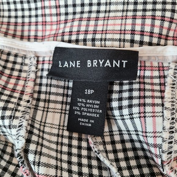 Lane Bryant Plaid Capris - Black, White, Red - Picture 5 of 9